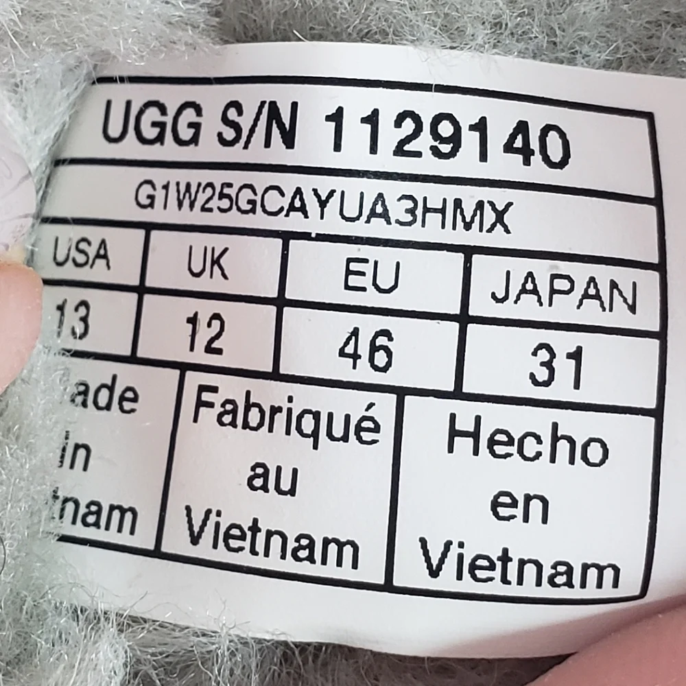 UGG Tasman Graphic Shadow Logo Pumice Soft Cozy Comfy Wool Fur Slippers Sz 13 - Picture 4 of 5